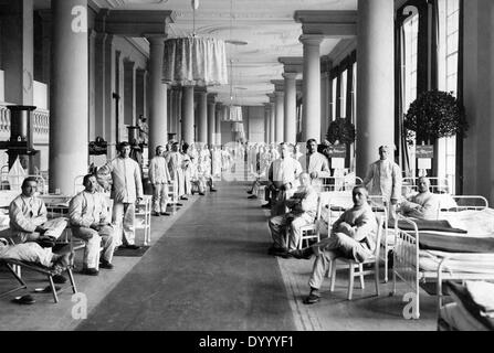 Wounded German soldiers in a military hospital in Belgium, 1915 Stock ...