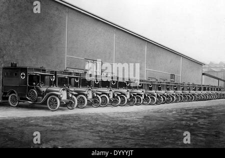 Ambulances of the German Red cross in World War I Stock Photo