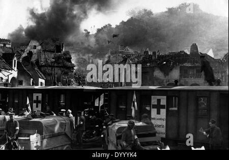 German hospital train of the Red cross in France in World War I Stock Photo