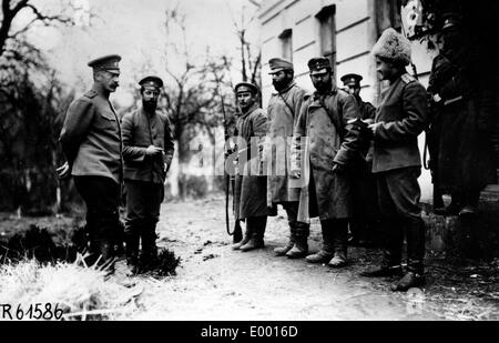 Interrogation of Austrian soldiers Stock Photo