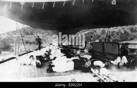 Sailors of the SMS Goeben taking a nap, 1916 Stock Photo