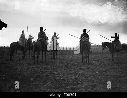 Hussar patrol on a reconaissance ride, 1914 Stock Photo
