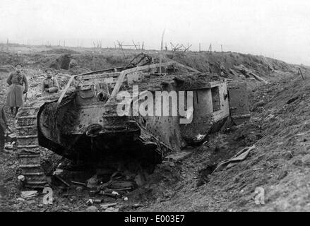 Tank battle at Cambrai, 1917 Stock Photo