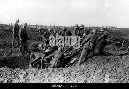 German artillery at the Western Front, 1918 Stock Photo