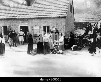 Grocery diatribution place in Cetinje, 1916 Stock Photo