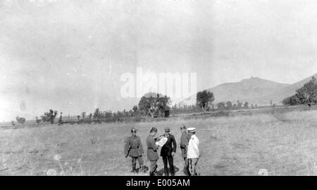 German officers at the ruins of Philippi, 1916 Stock Photo