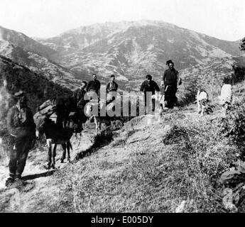 Goatherds in Serbia, 1915 Stock Photo