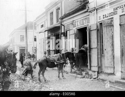 Abandoned shops in Serbia, 1915 Stock Photo