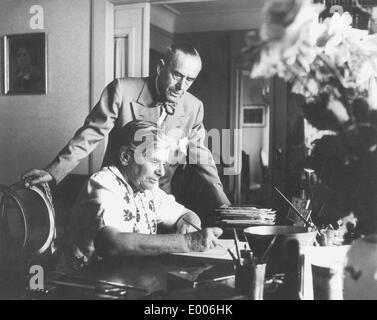 Thomas Mann and Katia Mann in Kilchberg, 1954 Stock Photo