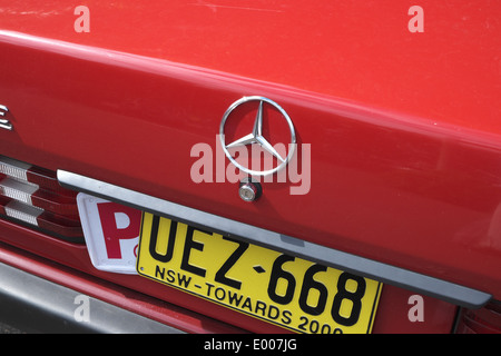 P plate provisional learner driver in Sydney Australia Stock Photo