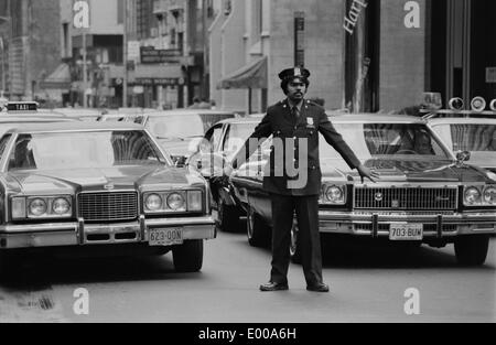 Policeman directing traffic in New York Stock Photo