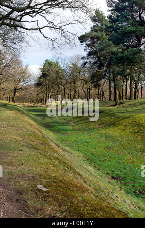 Antonine's Wall at Rough Castle,  near Falkirk in Scotland Stock Photo