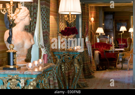 This refined hotel, nestling in the greenery of Champagne vineyards was formerly a coaching inn on the road to Rheims Stock Photo