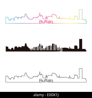 Buffalo skyline linear style Stock Photo
