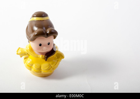 The Fisher Price Little People brand of toys featuring the Disney princess Belle Beauty and the Beast Stock Photo