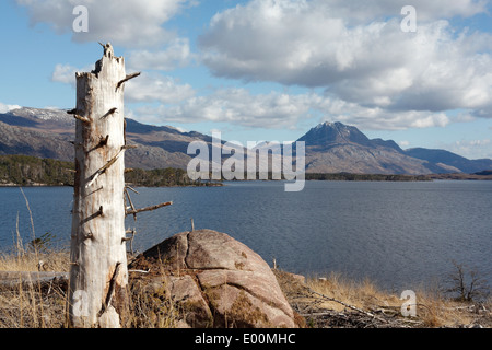 Slioch from the shore of Loch Maree in the Northwest Highlands, Scotland Stock Photo
