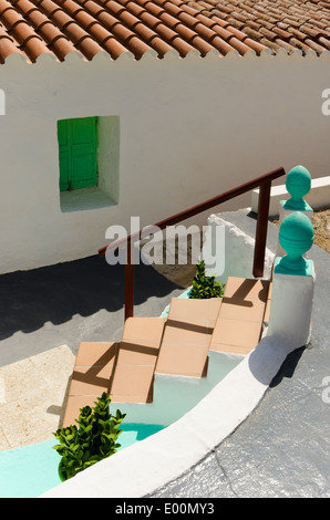 Steps down to a holiday villa. Na Macaret, menorca. Stock Photo