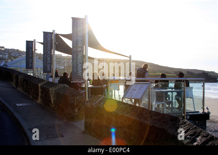 The Porthmeor Beach Cafe in St Ives on a Sunny Evening Stock Photo