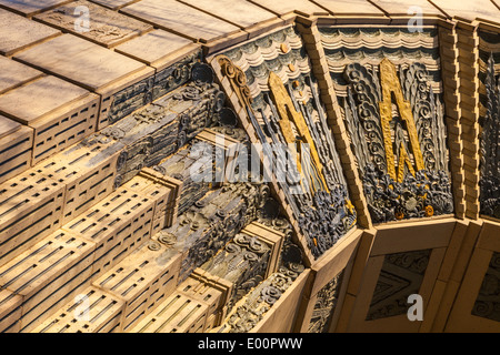 Detail of the door surround at the Marine Building on Burraed Street, Vancouver, Canada Stock Photo