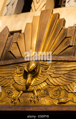 Decorative feature on the entrance to the Marine Building at 355 Burrard Street, Vancouver, B.C. Canada Stock Photo