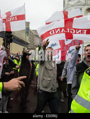 Annual St. George's day march along Brighton sea-front by right wing groups EDL and MFE. They were opposed by locals and members of Antifa and UAF. Brighton,United Kingdom, 27/04/2014  Credit:  Mario Mitsis / Alamy Live News Stock Photo