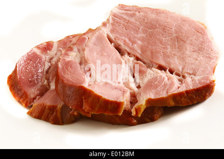 slices of pastrami - neck of pork Stock Photo