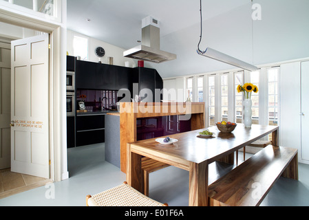 New roof level kitchen / dining area. Stock Photo