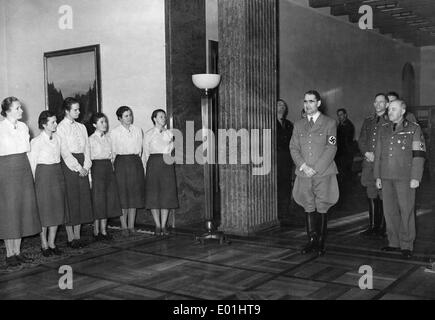 Rudolf Hess visiting the Reichsarbeiterdienst in Berlin, 1940 Stock Photo
