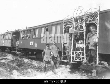 Germany military hospital train at the eastern front, 1916 Stock Photo