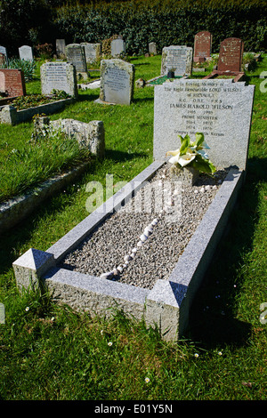 Harold Wilson's grave. St Marys Old Church. St Marys. Isles of Scilly ...