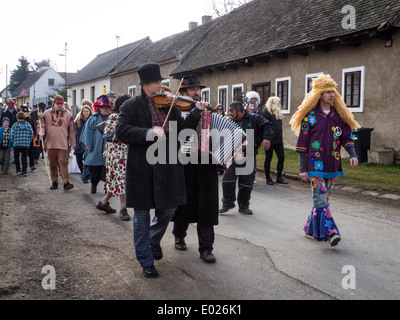 Carnival procession in Rochlov near Pilsen Stock Photo