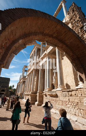 Roman Theater, Merida, Badajoz, Extremadura, Spain, Europe Stock Photo