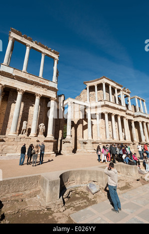 Roman Theater, Merida, Badajoz, Extremadura, Spain, Europe Stock Photo