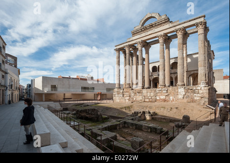 Temple of Diana, Merida, Badajoz, Extremadura, Spain, Europe Stock Photo