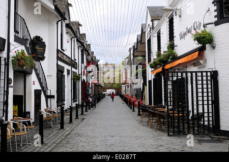 The popular Ashton Lane in Glasgow's west end, Scotland, UK Stock Photo