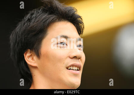 Hiroshima Big Arch, Hiroshima, Japan. 29th Apr, 2014. Ryota Yamagata, APRIL 29, 2014 - Athletics : The 48th Mikio Oda Memorial athletic meet JAAF Track & Field Grand Prix Rd.3 Men's 100m at Hiroshima Big Arch, Hiroshima, Japan. © YUTAKA/AFLO SPORT/Alamy Live News Stock Photo