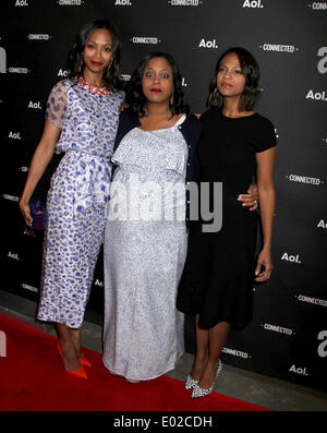 Zoe Saldana, Cisley Saldana Nazario and Mariel Saldana attend the 2014