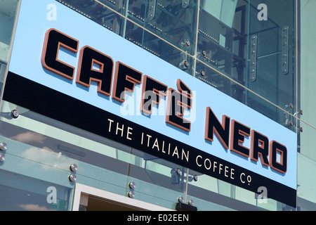 Entrance sign of Caffe Nero in York, UK Stock Photo