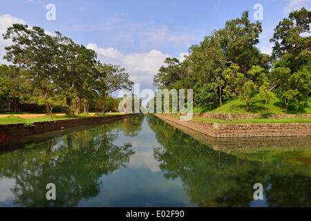 Moat around the grounds of the Lion Rock, Sigiriya, UNESCO World Heritage Site, Sigiriya, Central Province, Sri Lanka Stock Photo