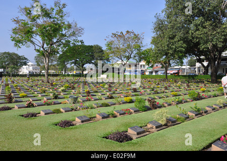 The Kanchanaburi War Cemetery, with victims of the Burma - Thai Railway. Stock Photo