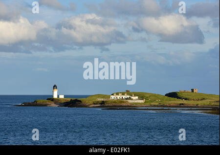 Lighthouse at the harbor entrance of Stornoway, Isle of Lewis and Harris, Outer Hebrides, Scotland, United Kingdom Stock Photo
