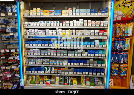 cigarette cabinet temporarily opened in a small store northern ireland  Stock Photo