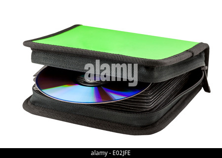CD case with one compact disc isolated on white background Stock Photo