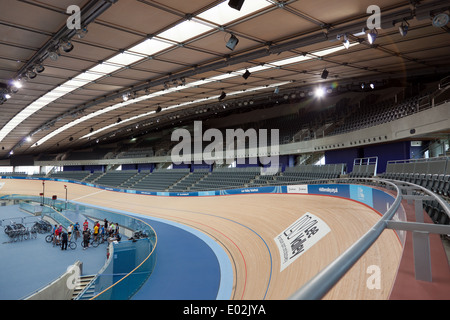 Interior view of the Lee Valley Velopark, in the Queen Elizabeth II Olympic Park Stratford, London. Stock Photo