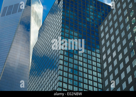 Modern office buildings, Financial district, Manhattan, New York Stock Photo