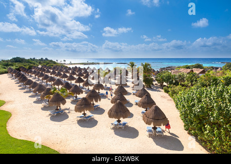 BEACH AT Grand Sirenis Riviera Maya Hotel & Spa. RIVIERA MAYA, MEXICO Stock Photo