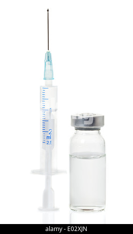 medical ampoule, vial, and syringe isolated Stock Photo