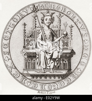 Seal of Robert I, popularly known as Robert the Bruce, 1274 –1329. King of Scots. Stock Photo