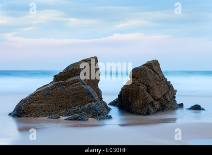 Long Exposure of Waves in Sango Bay Durness Sutherland Scotland UK Stock Photo