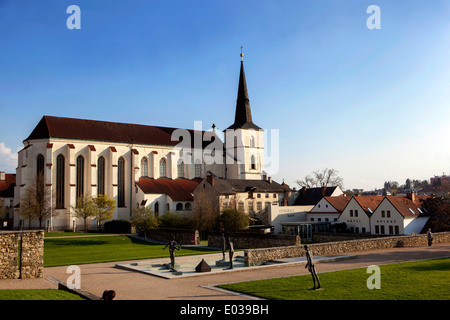 Church of the Exaltation of the Holy Cross in Litomysl, UNESCO town Stock Photo